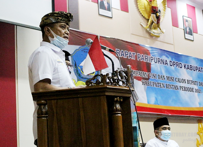 Calon Wakil Bupati Bintan Dalmasri Syam saat menyampaikan visi misi